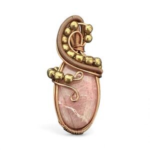 CUSTOM MADE RHODOCHROSITE COPPER WRAPPED PENDANT